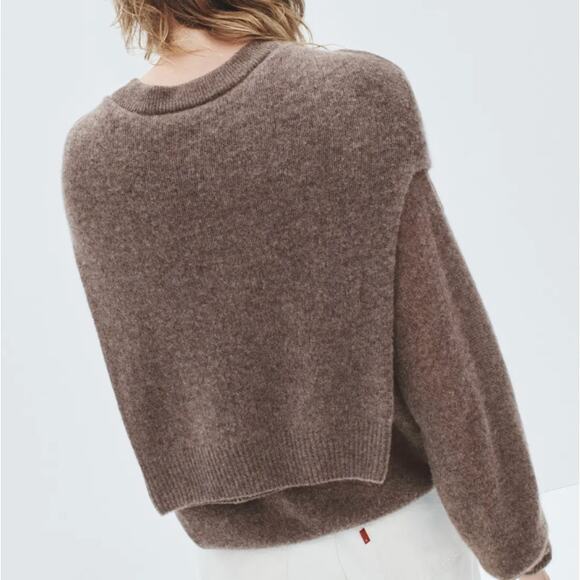 NAADAM Oversize Brown Sweater LARGE Business Casual  Cashmere Wool Designer $325 - Picture 4 of 12